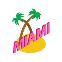 Miami icon, isometric 3d style vector