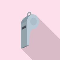 Grey whistle icon, flat style vector