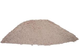 Pile of sand in construction site isolated on white background included clipping path. photo