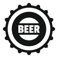 Beer cap icon, simple style. vector