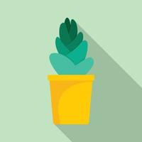 Sand cactus pot icon, flat style vector