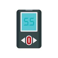 Blood glucometer icon, flat style vector