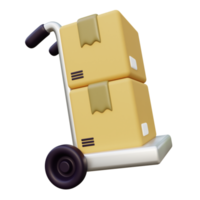 spedizione carrello pacchetto 3d illustrazione png