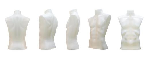 Plastic upper body male mannequin unclothed isolated on white background with clipping path photo