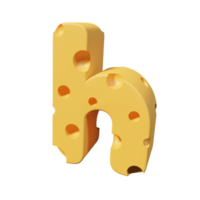 lettres de fromage h. Rendu de police 3D png