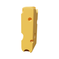 letras de queso i. renderizado de fuente 3d png
