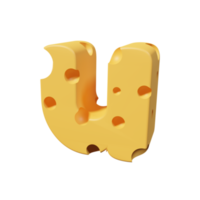 formaggio lettere tu. 3d font rendere png