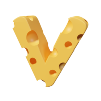 renderizado de fuente 3d de letras de queso v.