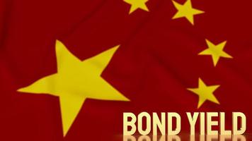 The gold bond yields on china flag background for business concept 3d rendering photo