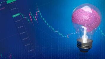 The lightbulb brain on business background  3d rendering photo