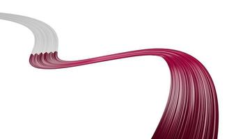 Waving ribbon making a path with Qatar Flag. independence day 3d illustration photo