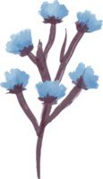 ilustração de flor em aquarela azul isolada png