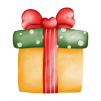 caja de regalo de navidad, decoración de navidad, ilustración de acuarela de adorno de navidad png