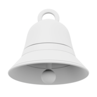 White bell, notification symbol. 3d rendering. PNG icon on transparent background.