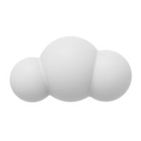 nube blanca de dibujos animados. representación 3d icono png sobre fondo transparente.