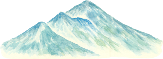 montanha aquarela. paisagem de montanhas azuis png