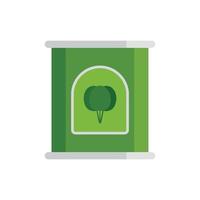 Spinach tin icon, flat style vector