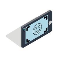 icono de selfie en estilo isométrico 3d vector