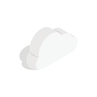 Whiye cloud icon, isometric 3d style vector