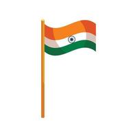 icono de la bandera de la india, estilo de dibujos animados vector