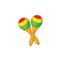 Maracas icon, cartoon style vector