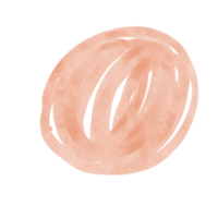 trazo de pincel vistoso color naranja agua círculo de color pintura de color redondo png