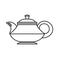 Teapot icon, outline style vector