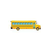 Yellow school bus icon, cartoon style vector