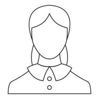 New woman user icon vector thin line