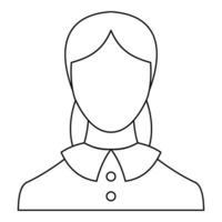 New woman user icon vector thin line