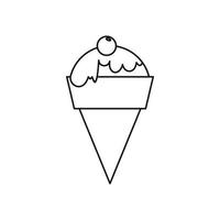 icono de helado, estilo de contorno vector