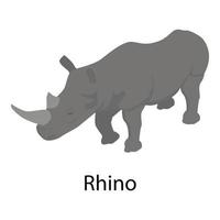 icono de rinoceronte, estilo isométrico vector