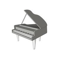 icono de piano, estilo de dibujos animados vector