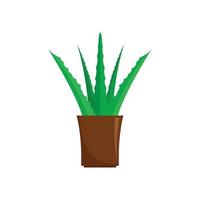 Aloe plant icon, flat style vector