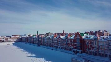 vista aérea dos pontos turísticos de yoshkar ola, inverno rússia video