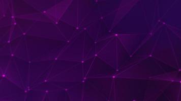 Purple abstract molecular dot geometric structure space background animation, modern triangle shaped technology particle analysis themed illustration photo