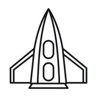 Rocket icon, outline style vector