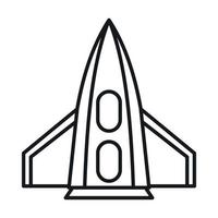 Rocket icon, outline style vector