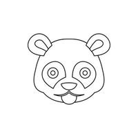 icono de cabeza de panda, estilo de esquema vector