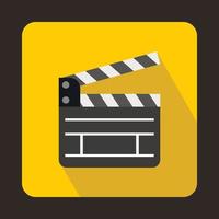 Open clapperboard icon, flat style vector