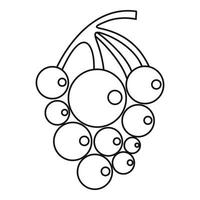 Ripe grape icon, outline style vector