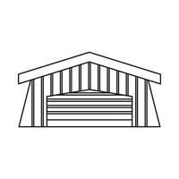 Barn icon, outline style vector