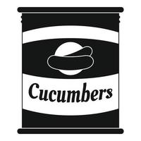 Cucumbers tin can icon, simple style vector