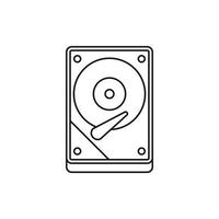 icono de icono de disco duro, estilo de contorno vector