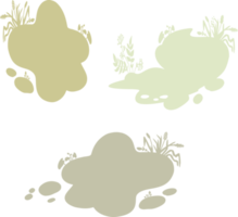 Set of small silhouettes for backgrounds with natural elements. png