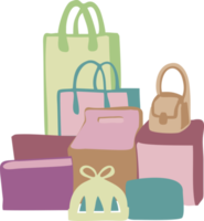 cajas y bolsas con compras. png