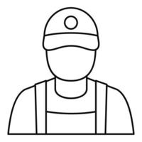 Petrol station man icon, outline style vector