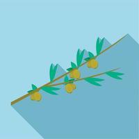 Olive branch icon, flat style vector