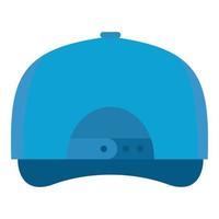 icono de espalda de gorra de béisbol, estilo plano. vector
