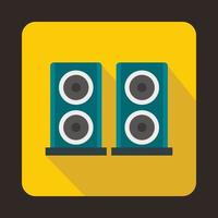 Two audio speakers boxes icon, flat style vector